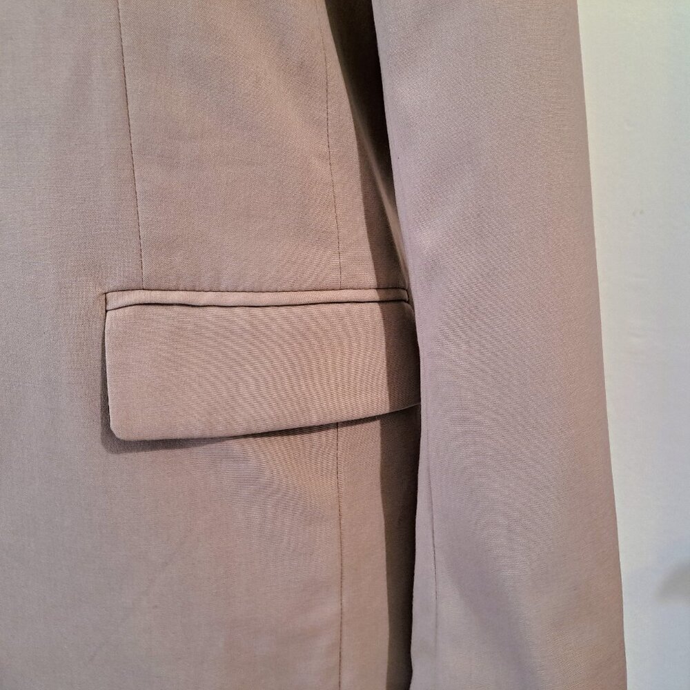 H&M Women Lined Blazer  Collar Jacket Long Sleeve Size S Color Tan - Picture 5 of 12